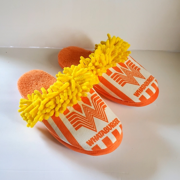 Whataburger Orange and Yellow Slippers Size XS - Picture 1 of 5
